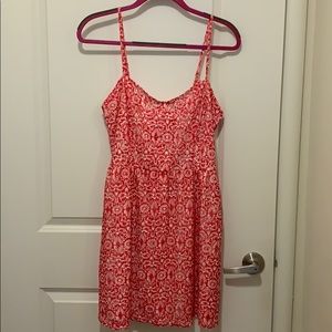 Pink/Red crochet sundress with belt
